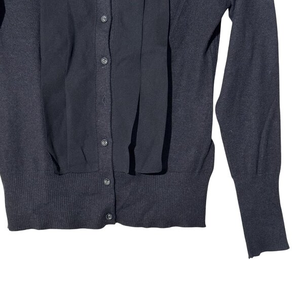 Christopher Fischer Women"s Black Knit Rib Cuff & Hem Sweater Cardigan Size S - Picture 4 of 7